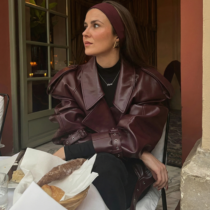 Véronique - Veste en Cuir Oversize