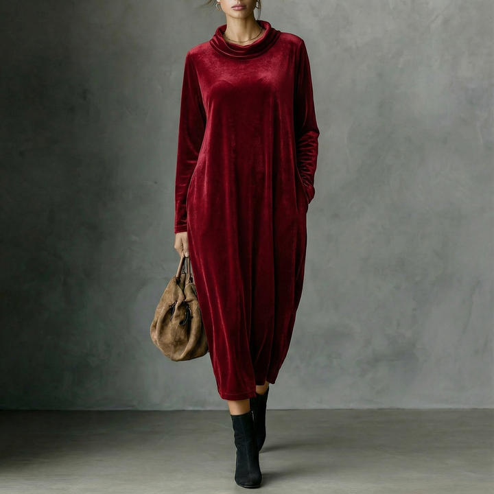 Victoire - Robe velours chic fluide