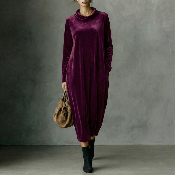 Victoire - Robe velours chic fluide