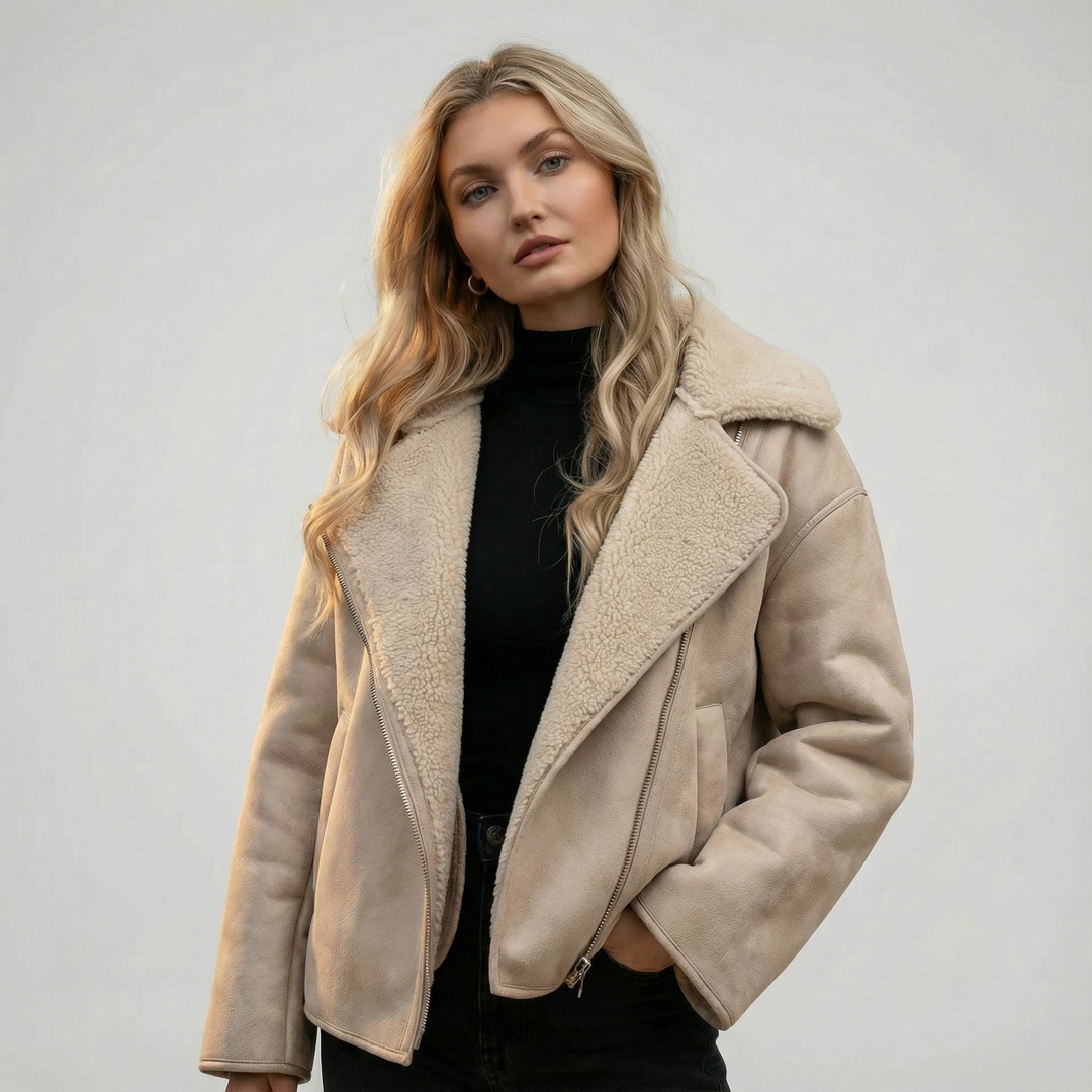 Florence - Veste en Cuir et Fausse Fourrure