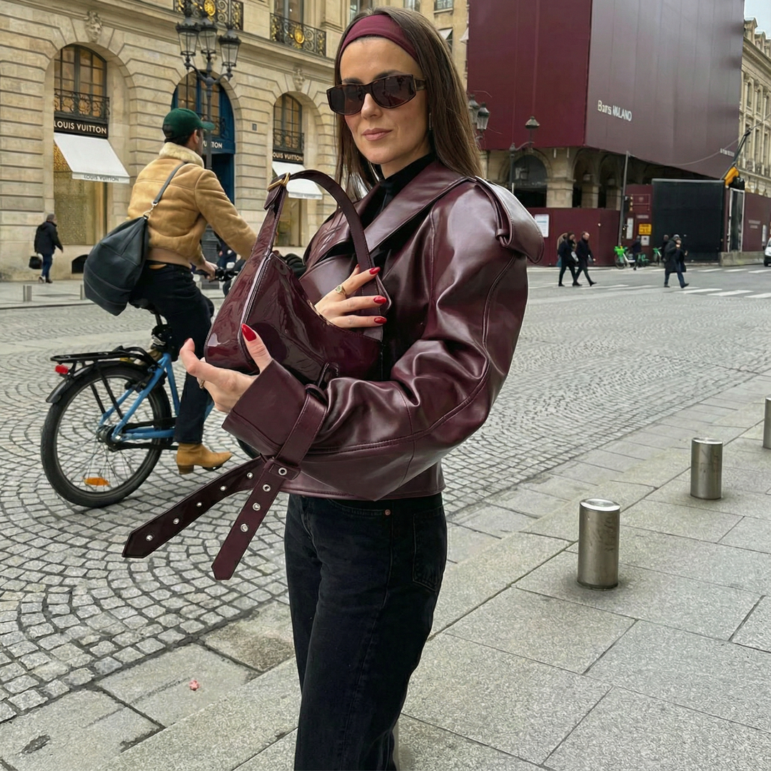 Véronique - Veste en Cuir Oversize