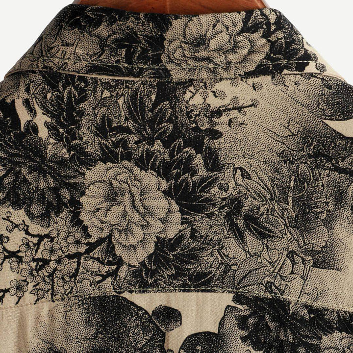 Léon - Chemise Vintage à Motifs Monochromes