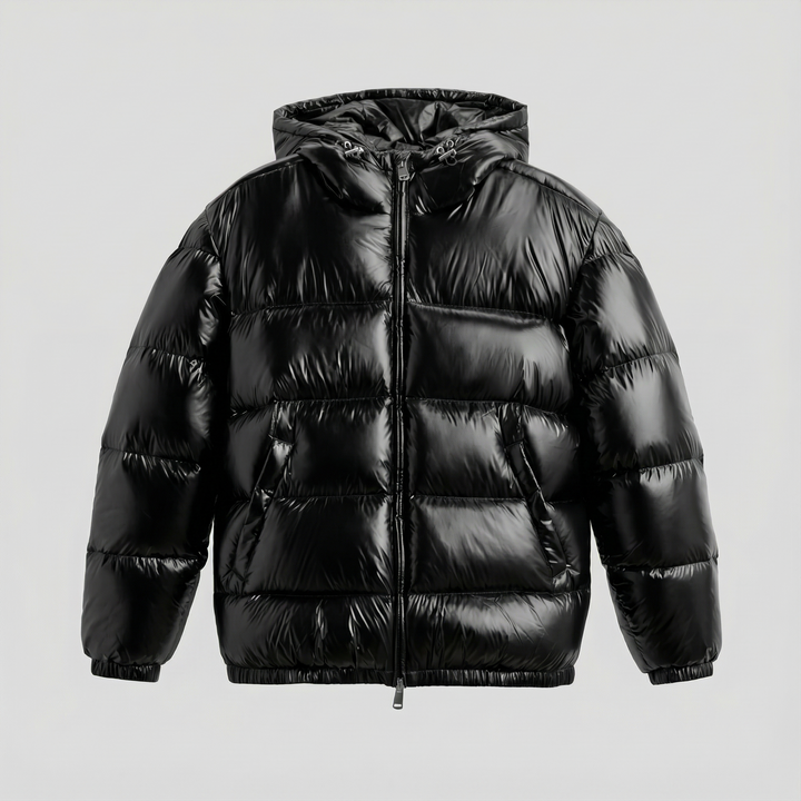 Alexandra - Doudoune Brillante à Capuche