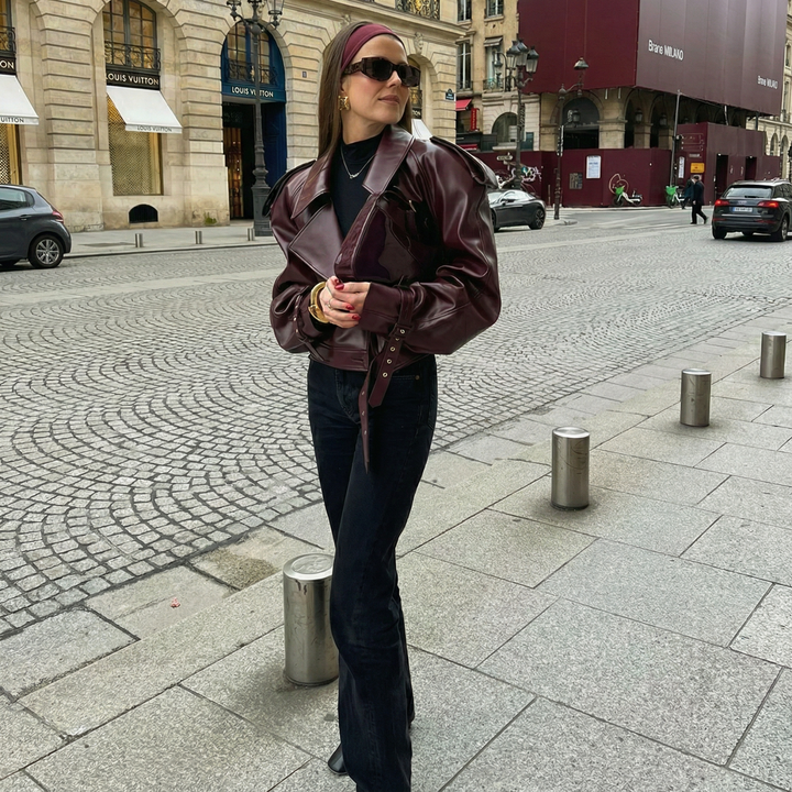 Véronique - Veste en Cuir Oversize