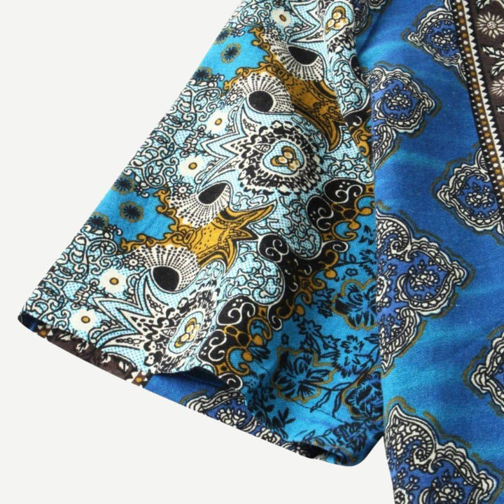 Maurice - Chemise Géométrique Bleu