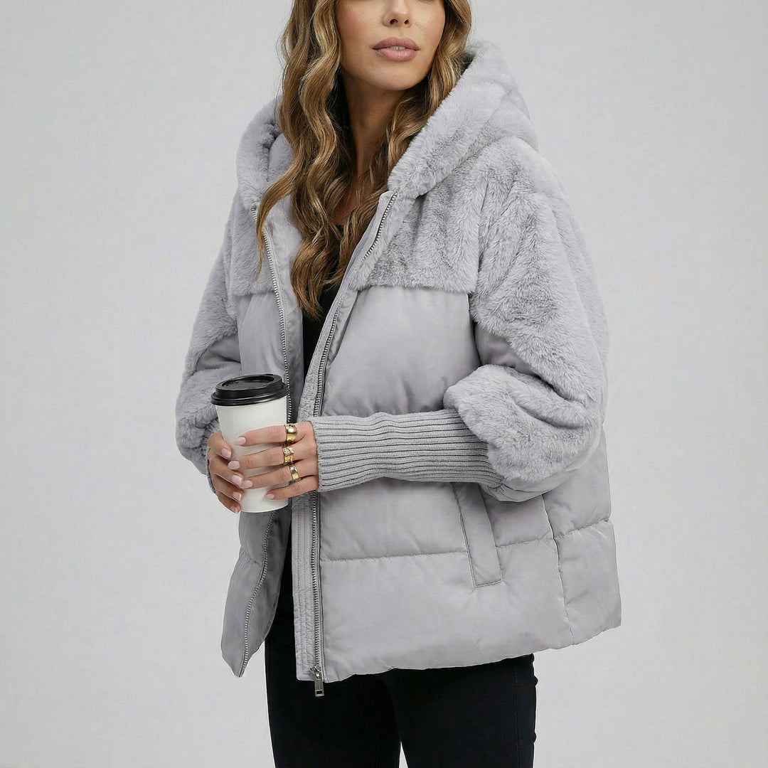 Virginie - Doudoune avec Capuche en Fausse Fourrure