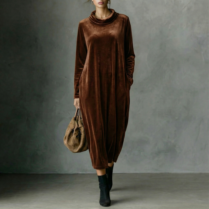 Victoire - Robe velours chic fluide
