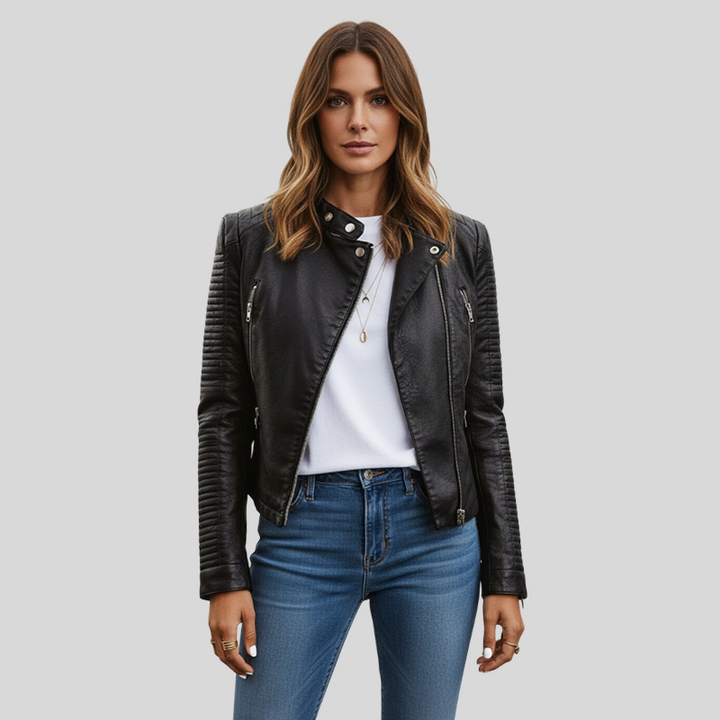 Nathalie - Veste en Cuir Moto
