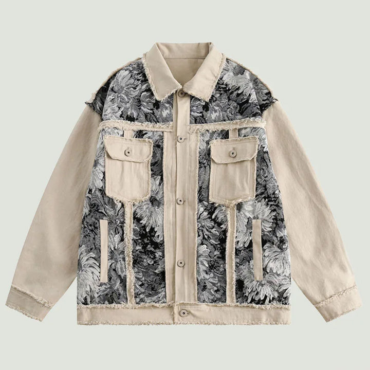 Nantes - Veste en Denim avec Motif Floral