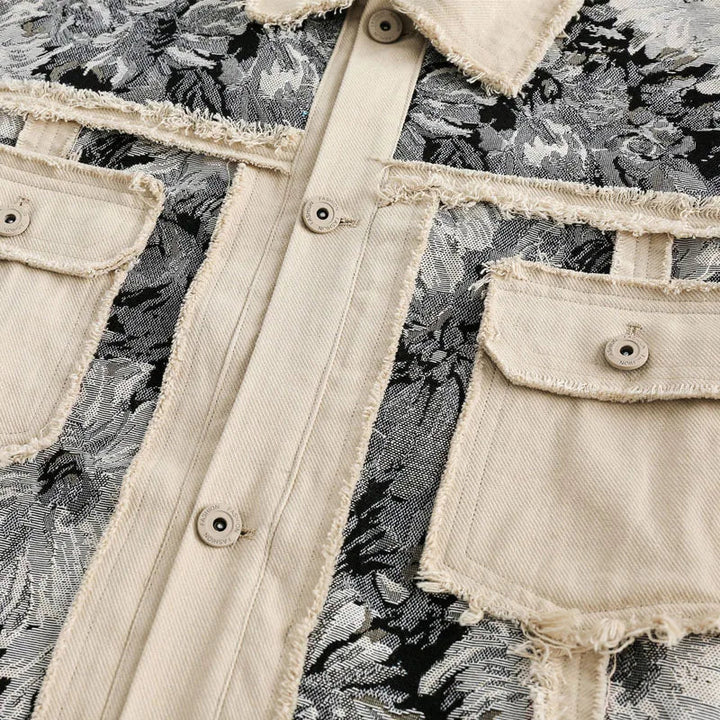 Nantes - Veste en Denim avec Motif Floral