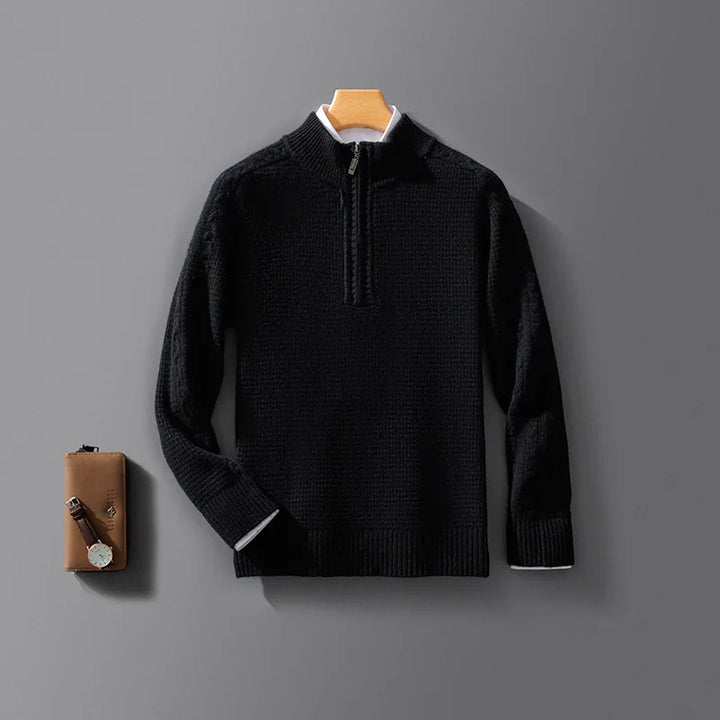 Kevin - Pull Zippé en Tricot Doux