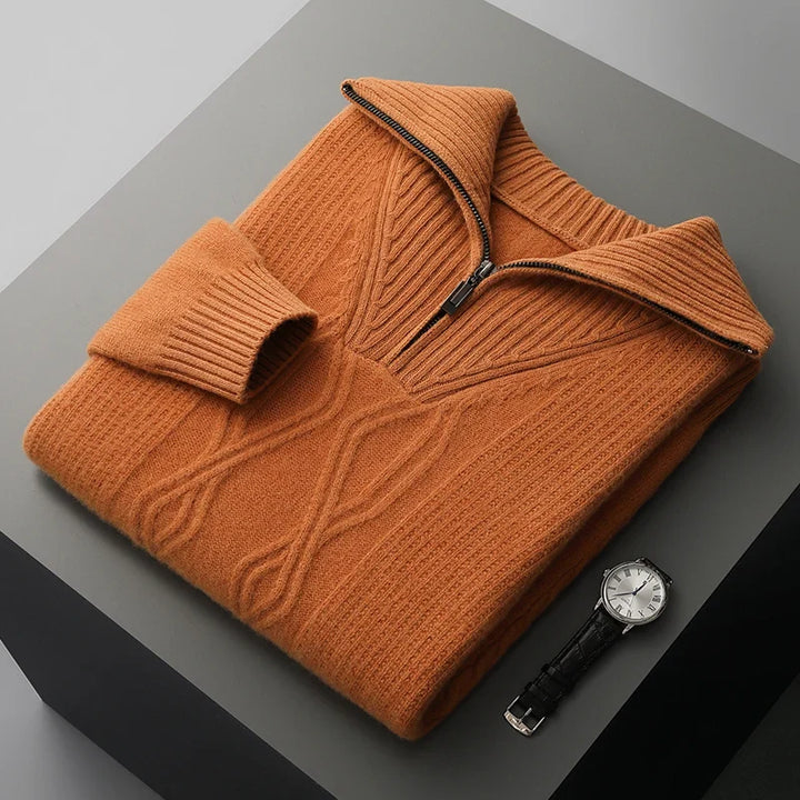 Noah - Pull à col zippé en maille premium