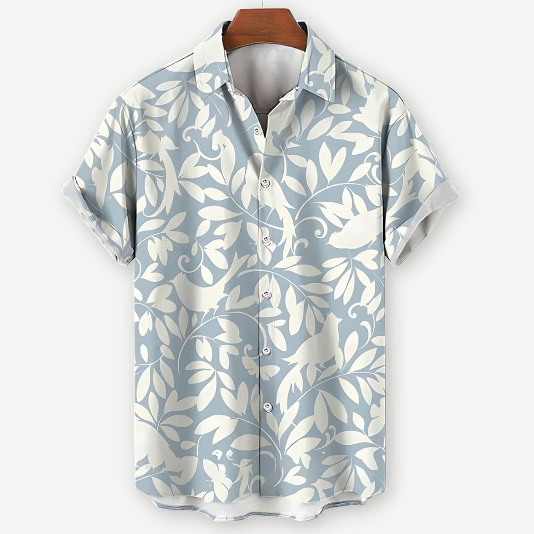 Jacques - Chemise à Imprimé Floral Bleu
