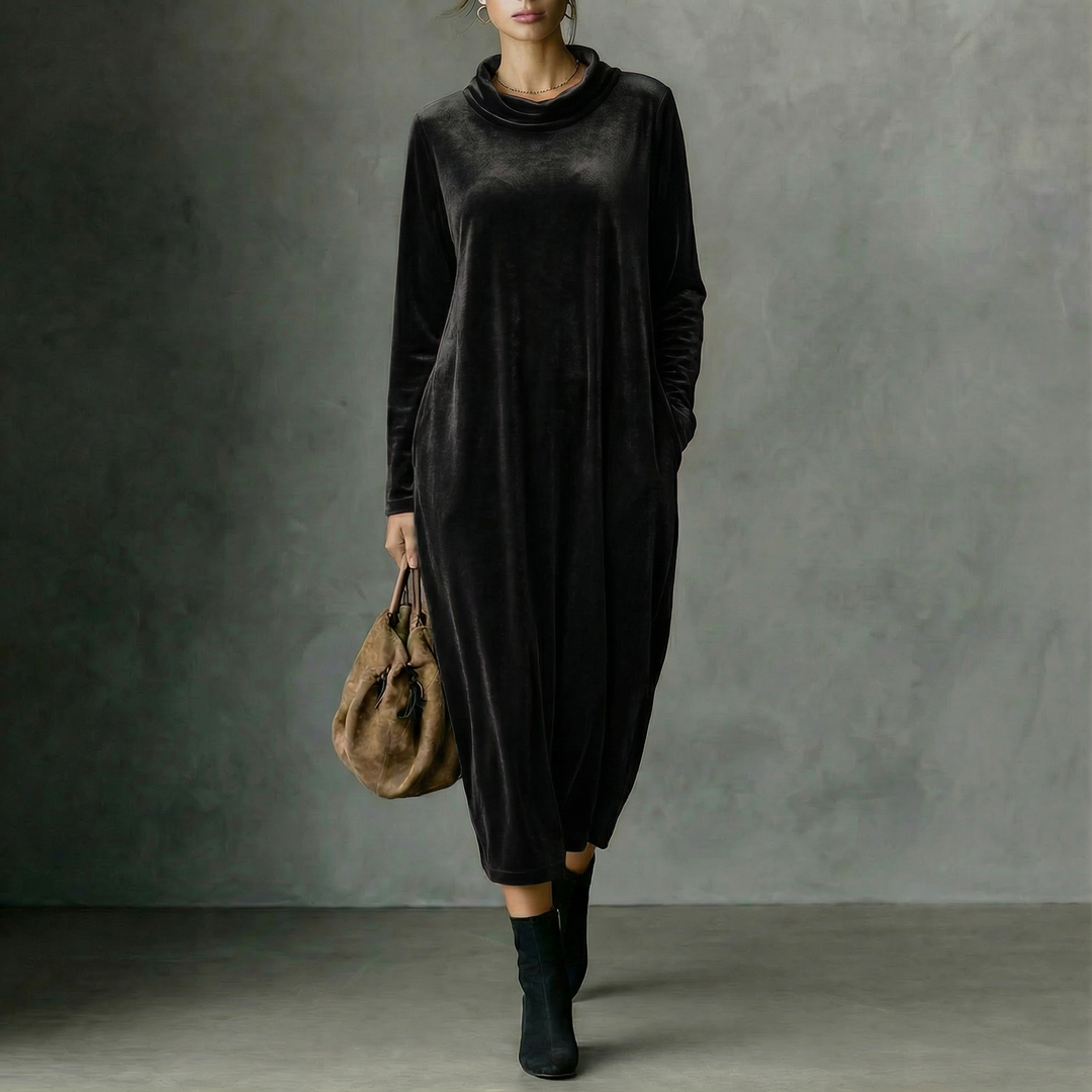 Victoire - Robe velours chic fluide
