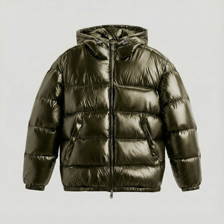 Alexandra - Doudoune Brillante à Capuche